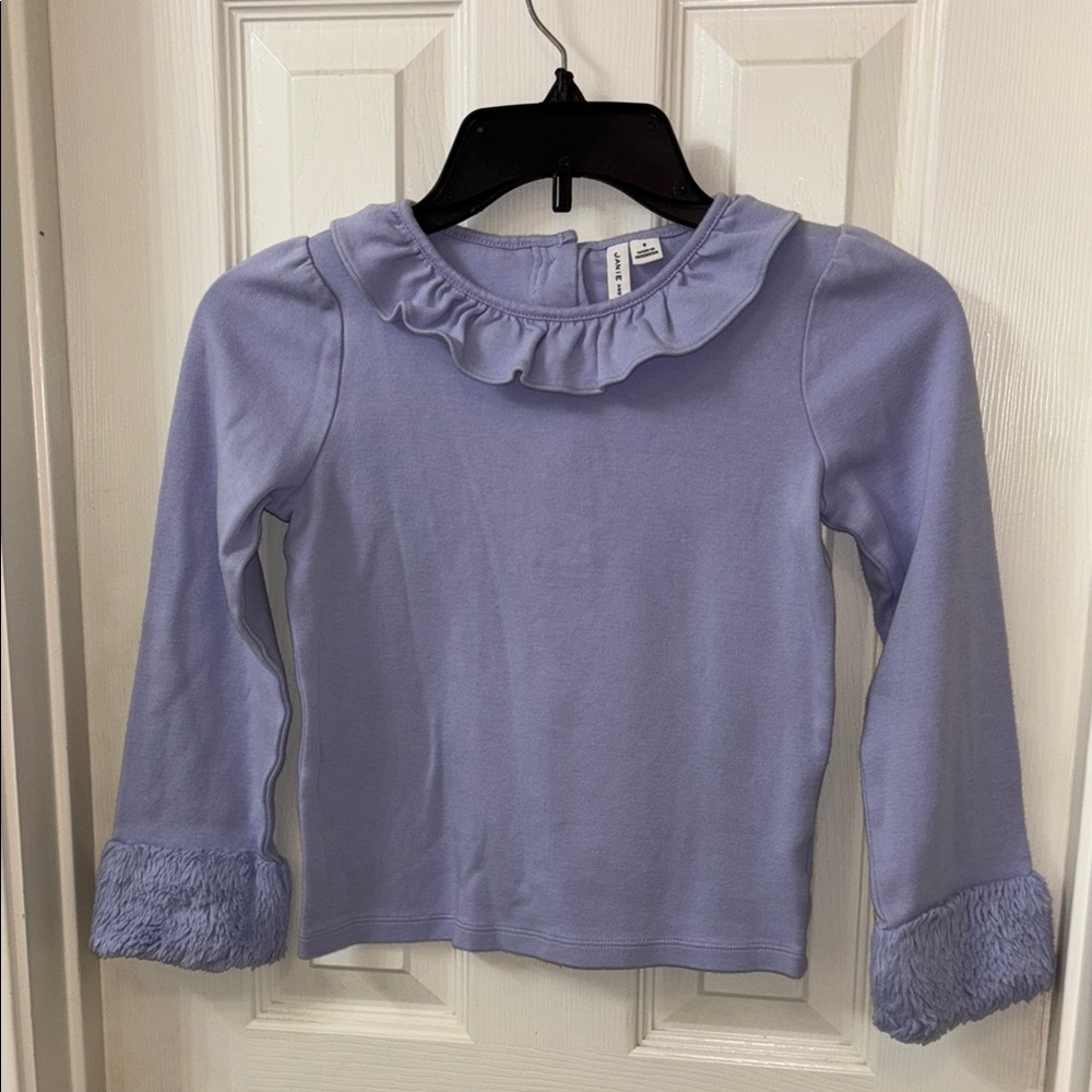 Janie and Jack Purple Ruffled Long Sleeve Tee
